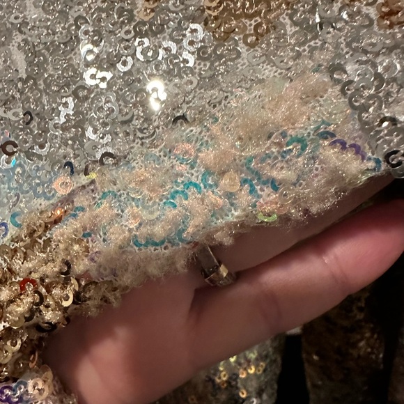 Genevieve Revolution Ivory Multi Jumpsuit sequins - Picture 7 of 8